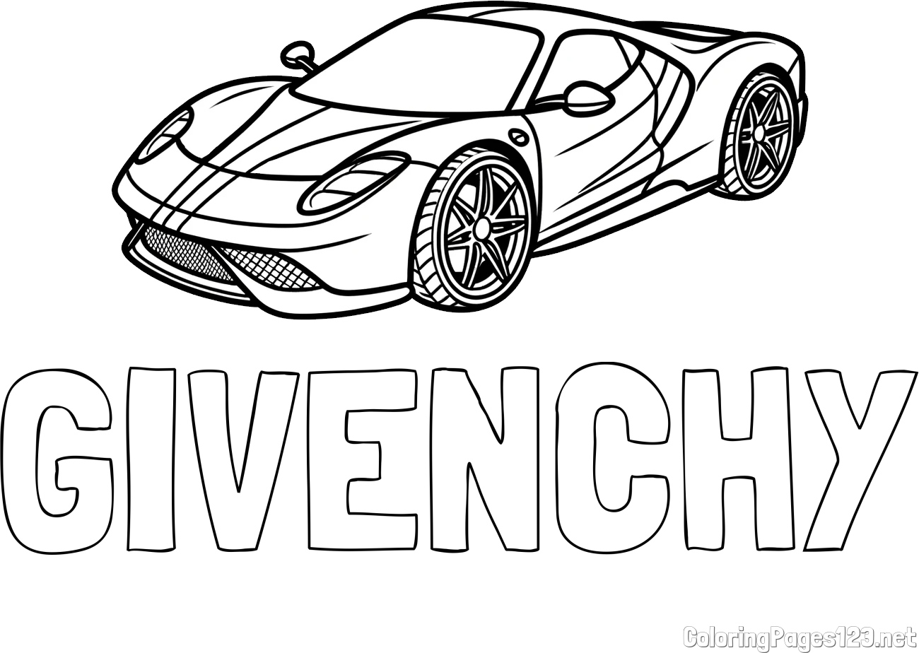 GIVENCHY Coloring Page and Free Printable Coloring Page of a Racing Car