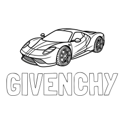 Online Created Coloring Page - GIVENCHY Coloring Page and Free Printable Coloring Page of a Racing Car