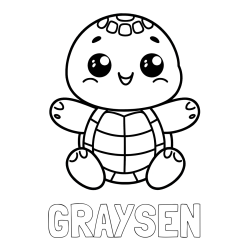GRAYSEN Coloring Page and Easy Coloring Page of Turtle