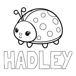 HADLEY Coloring Page alongside Smiling Ladybug Coloring Page
