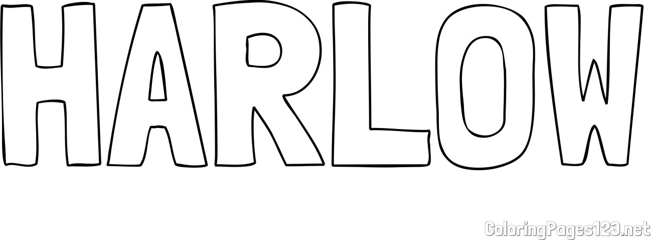 HARLOW Coloring Page