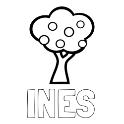 Online Created Coloring Page - INÊS Coloring Page and Apple Tree Coloring Page