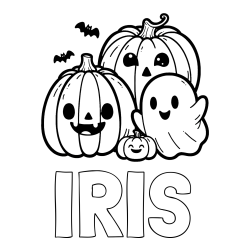 Online Created Coloring Page - IRIS Coloring Page and Halloween Pumpkin and Ghost Coloring Page
