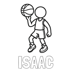 Online Created Coloring Page - ISAAC Coloring Page and Children's Coloring Page of Basketball Player