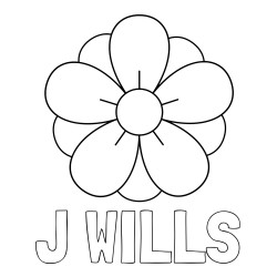Online Created Coloring Page - J WILLS Coloring Page and Flower Without Stem Coloring Page