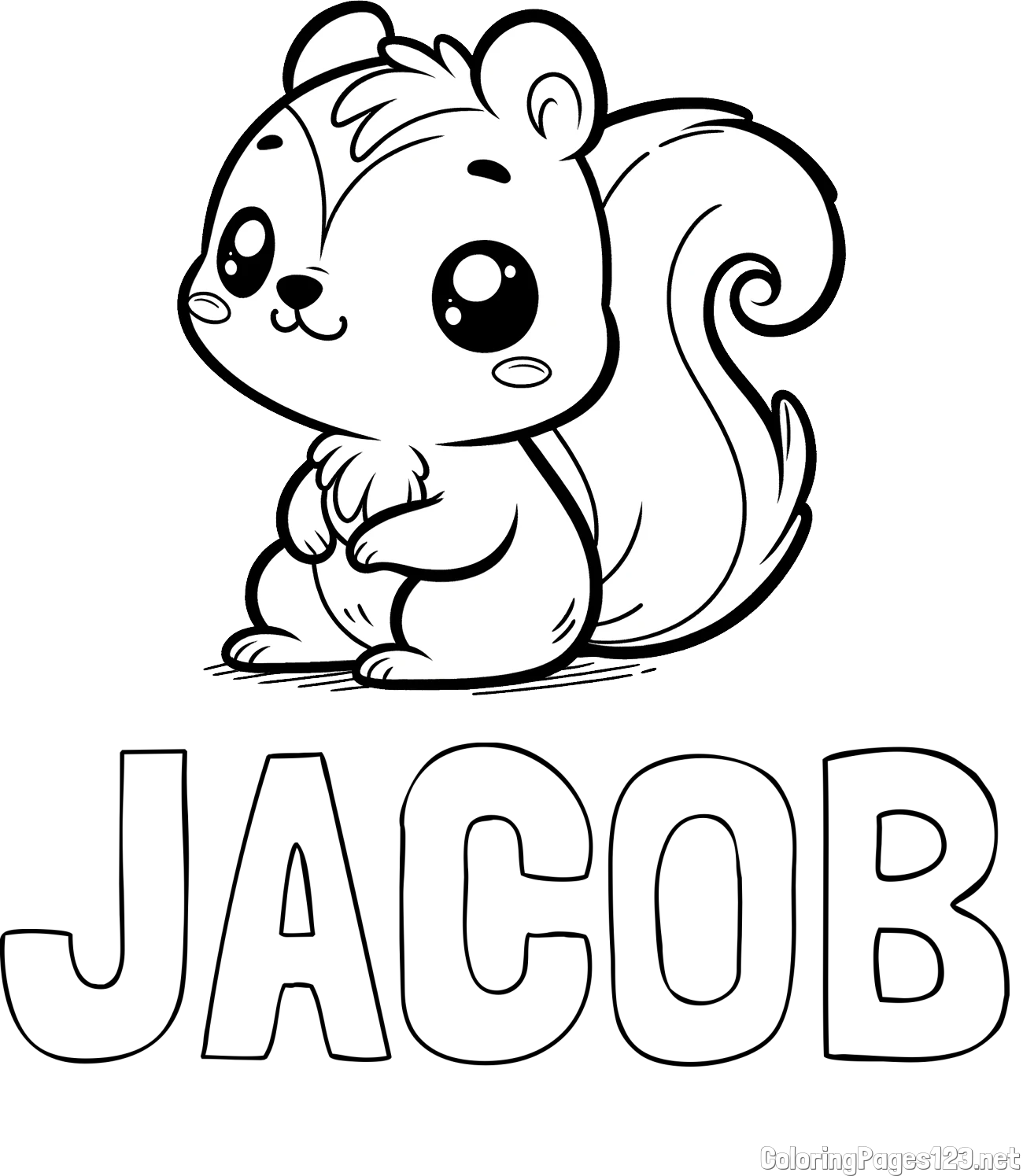 JACOB Coloring Page and Coloring Page of Cute Squirtle