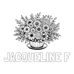 Online Created Coloring Page - JACQUELINE F Coloring Page and Beautiful Bouquet of Flowers Coloring Page