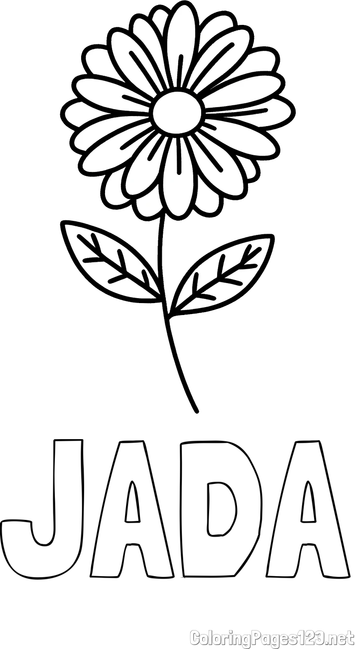 JADA Coloring Page and Flower Coloring Page