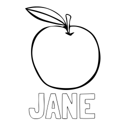 Online Created Coloring Page - JANE Coloring Page and Simple Apple Coloring Page