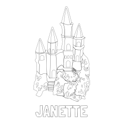Online Created Coloring Page - JANETTE Coloring Page and Abstract Castle Coloring Page - Simple Yet Detailed