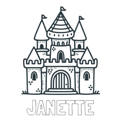 Online Created Coloring Page - JANETTE Coloring Page and Beautiful Castle Coloring Page for Kids
