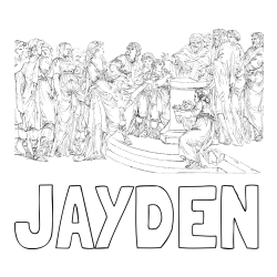 Online Created Coloring Page - JAYDEN Coloring Page and Adult Coloring Page of People