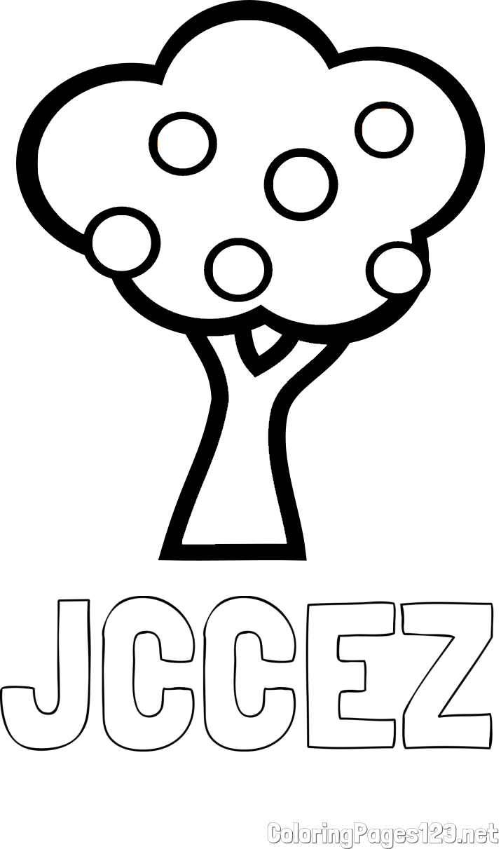 JCCEZ Coloring Page and Apple Tree Coloring Page