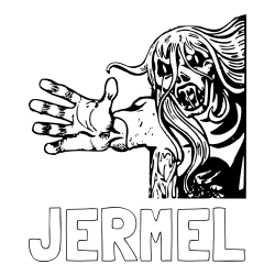 Online Created Coloring Page - JERMEL Coloring Page and Terrifying Monster Coloring Page -