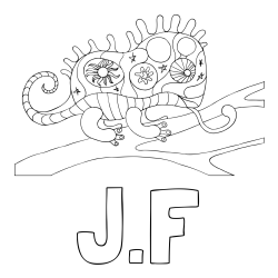Online Created Coloring Page - J.F Coloring Page and Chameleon Mandala Coloring Page