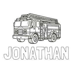 Online Created Coloring Page - JONATHAN Coloring Page and Coloring Page of a Huge Fire Truck