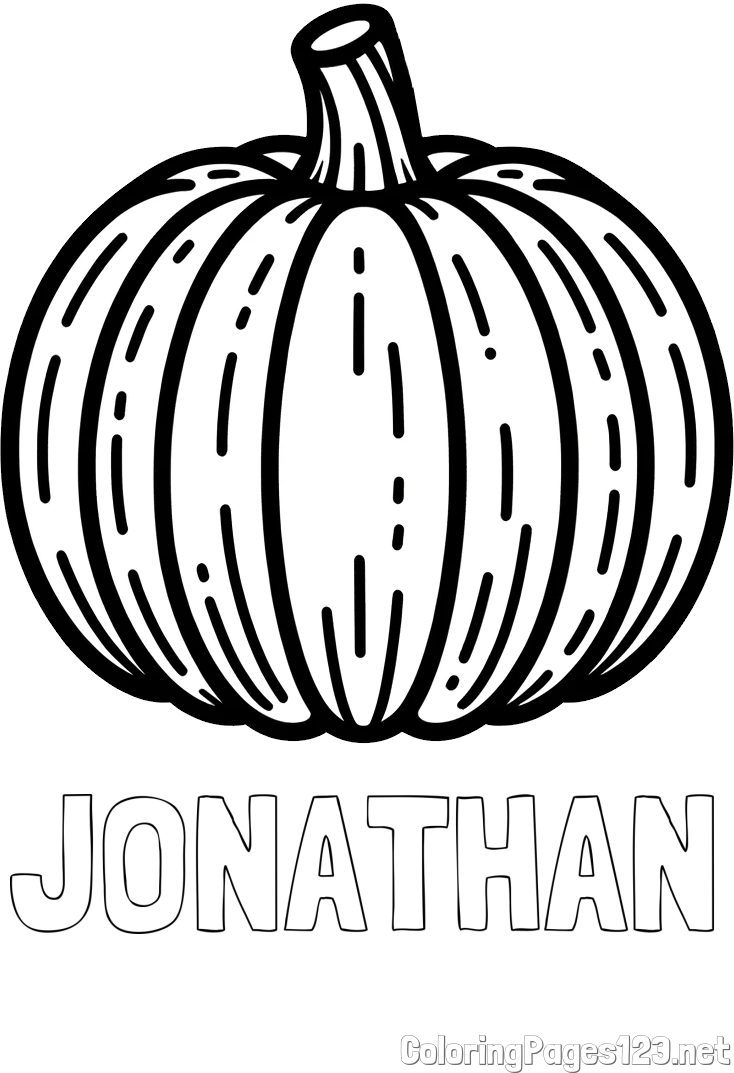 JONATHAN Coloring Page and Easy Pumpkin Coloring