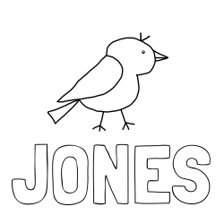 Online Created Coloring Page - JONES Coloring Page and Easy Coloring Page of a Cute Bird