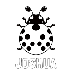 Online Created Coloring Page - JOSHUA Coloring Page and Easy Ladybug Coloring Page