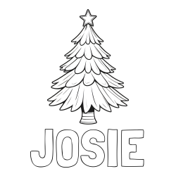 Online Created Coloring Page - JOSIE Coloring Page and Christmas Tree with Star Coloring Page