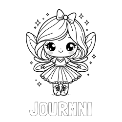 Online Created Coloring Page - JOURMNI Coloring Page and Coloring Page of a Magical Fairy with a Cute Face