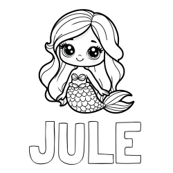 Online Created Coloring Page - JULE Coloring Page and Coloring Page of a Very Cute Little Mermaid