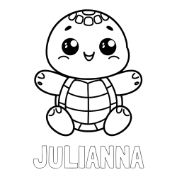 Online Created Coloring Page - JULIANNA Coloring Page and Easy Coloring Page of Turtle