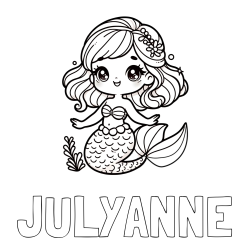 Online Created Coloring Page - JULYANNE Coloring Page and Coloring Page of a Charming Mermaid