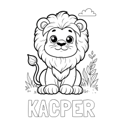 Online Created Coloring Page - KACPER Coloring Page and Cute Baby Lion Coloring Page