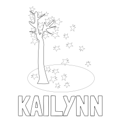 Online Created Coloring Page - KAILYNN Coloring Page and Autumn Tree Coloring Page for Kids