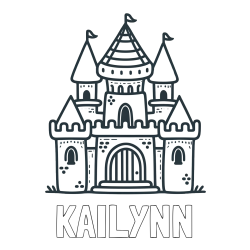 Online Created Coloring Page - KAILYNN Coloring Page and Beautiful Castle Coloring Page for Kids