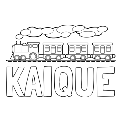 Online Created Coloring Page - KAIQUE Coloring Page and Kids’ Steam Locomotive Coloring Page