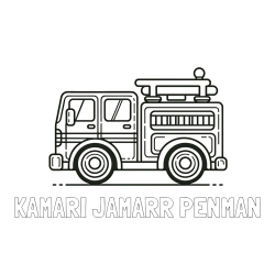 Online Created Coloring Page - KAMARI JAMARR PENMAN Coloring Page and Easy Kids Coloring Page of a Fire Truck