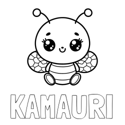 Online Created Coloring Page - KAMAURI Coloring Page and Children's Coloring Page of a Cute Bee