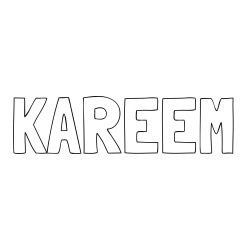 Online Created Coloring Page - KAREEM Coloring Page