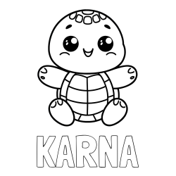 Online Created Coloring Page - KARNA Coloring Page and Easy Coloring Page of Turtle