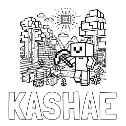 Online Created Coloring Page - KASHAE Coloring Page and Minecraft World Coloring Page