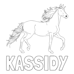 Online Created Coloring Page - KASSIDY Coloring Page and Beautiful Unicorn Coloring Page