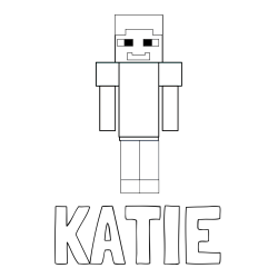 Online Created Coloring Page - KATIE Coloring Page and Simple Minecraft Character Coloring Page