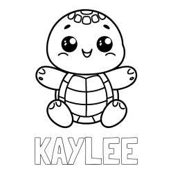 Online Created Coloring Page - KAYLEE Coloring Page and Easy Coloring Page of Turtle