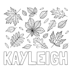 Online Created Coloring Page - KAYLEIGH Coloring Page and Autumn Leaves Coloring Page