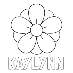 Online Created Coloring Page - KAYLYNN Coloring Page and Flower Without Stem Coloring Page
