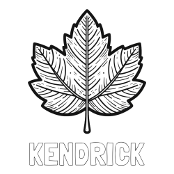 Online Created Coloring Page - KENDRICK Coloring Page and Autumn Leaf Coloring Page