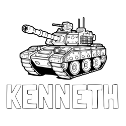 Online Created Coloring Page - KENNETH Coloring Page and Large Tank Coloring Page