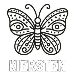 Online Created Coloring Page - KIERSTEN Coloring Page and Butterfly Coloring Page (Simple)