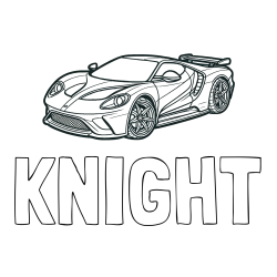 Online Created Coloring Page - KNIGHT Coloring Page and Coloring Page of a Fast Sport's Car