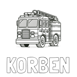 Online Created Coloring Page - KORBEN Coloring Page and Coloring Page of a Big Fire Truck