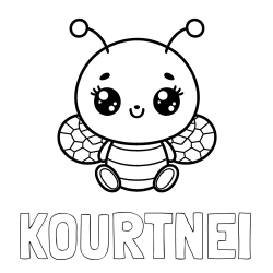 Online Created Coloring Page - KOURTNEI Coloring Page and Children's Coloring Page of a Cute Bee