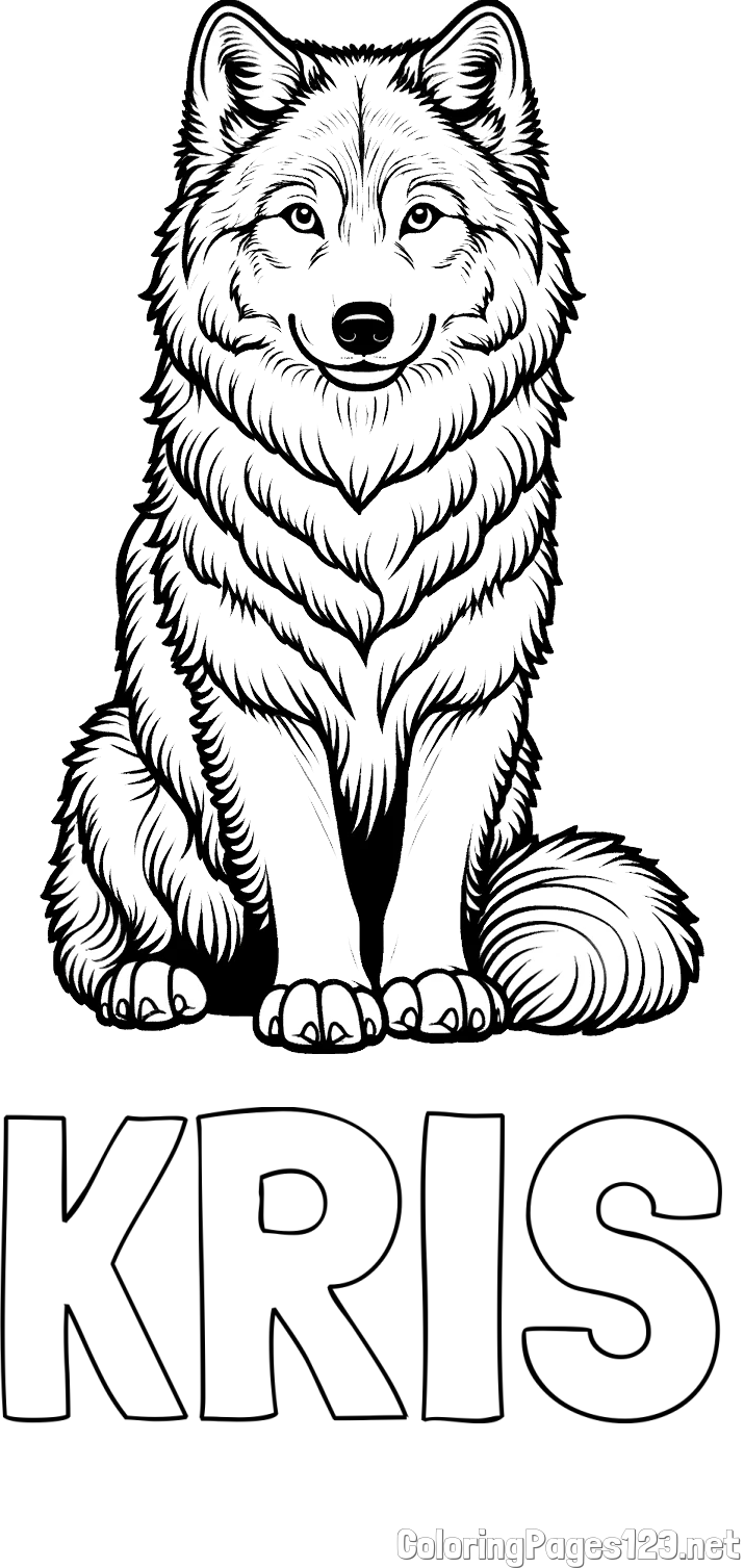 KRIS Coloring Page and Beautiful Wolf Coloring Page