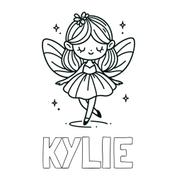 Online Created Coloring Page - KYLIE Coloring Page and Simple Coloring Page of a Magical Fairy